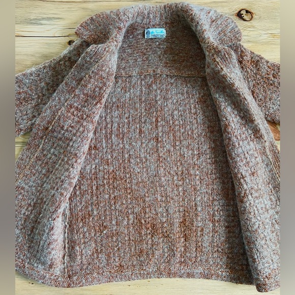 Vintage Mr. Poodle 100% Virgin Wool Pocketed Open Front Cardigan - Picture 5 of 9